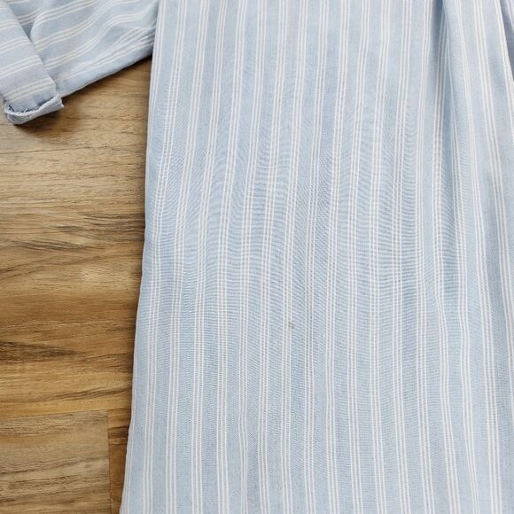 🔹️Anthropologie Thread & Supply Blue Stripe Raw Hem Dress Medium - Picture 12 of 12